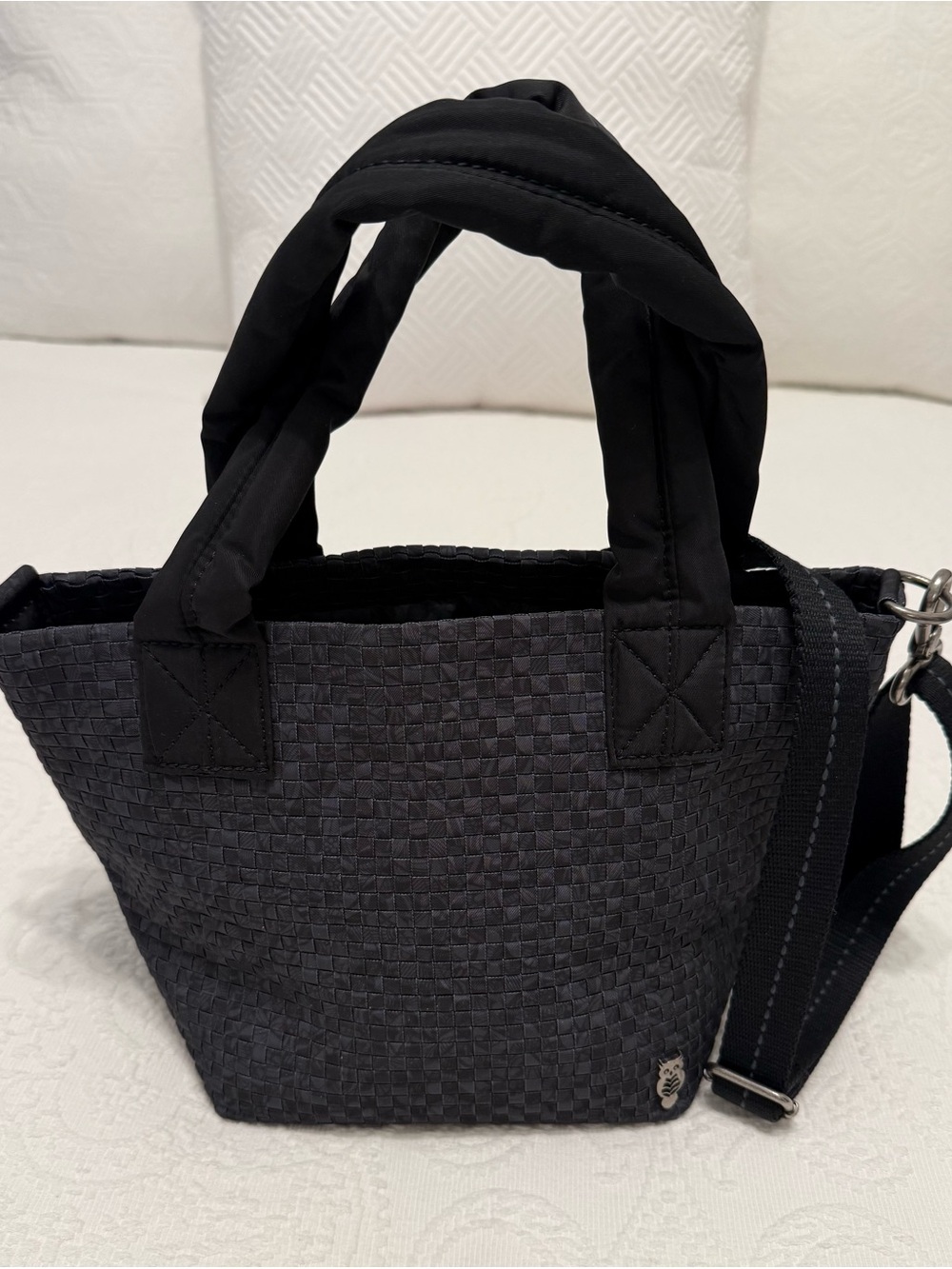 Sakroots Black Woven Tote with Padded Top Handles